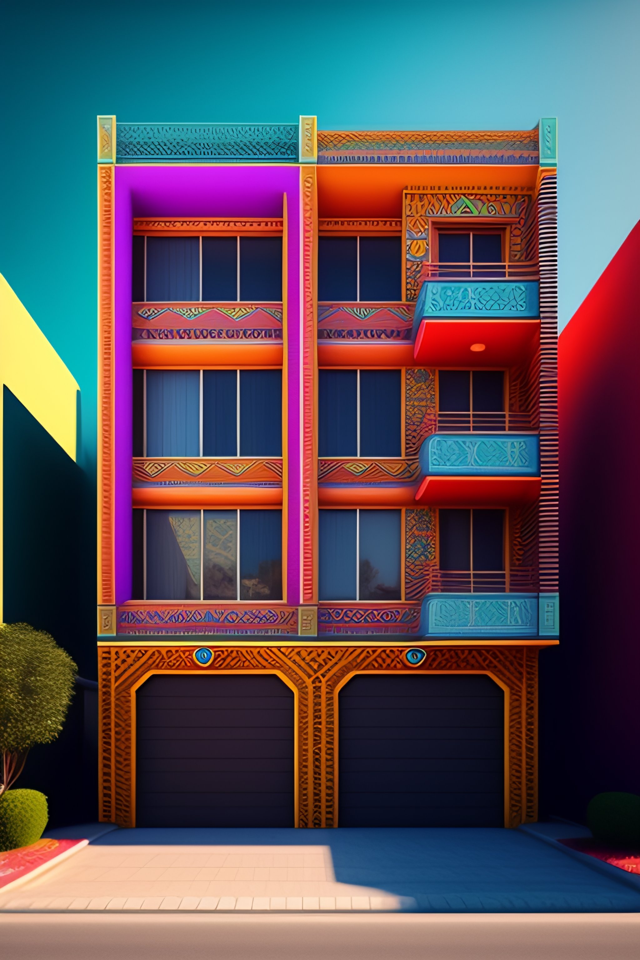 Lexica - The most psychedelic geometric patterned neighborhood ...