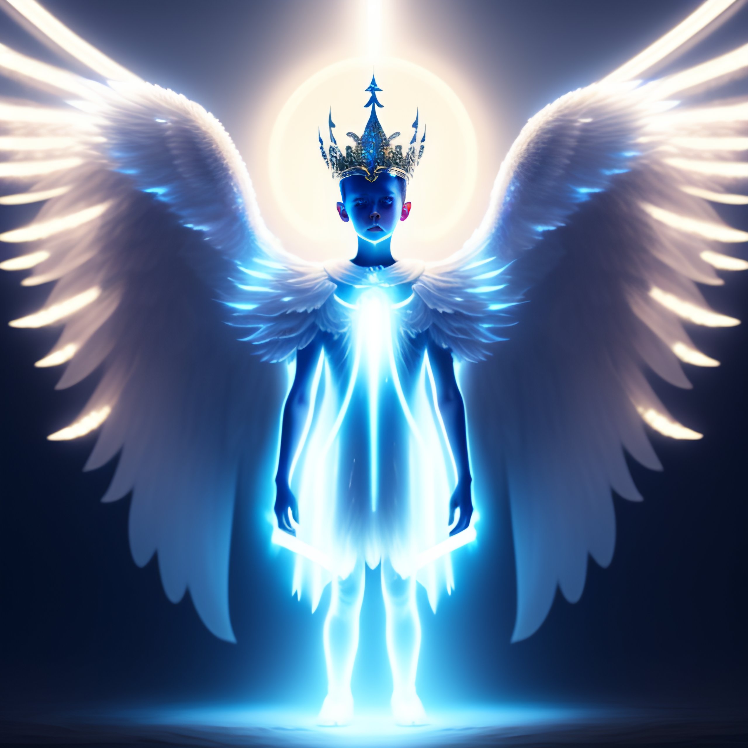 Lexica - A small androgynous being made entirely of shimmering ...