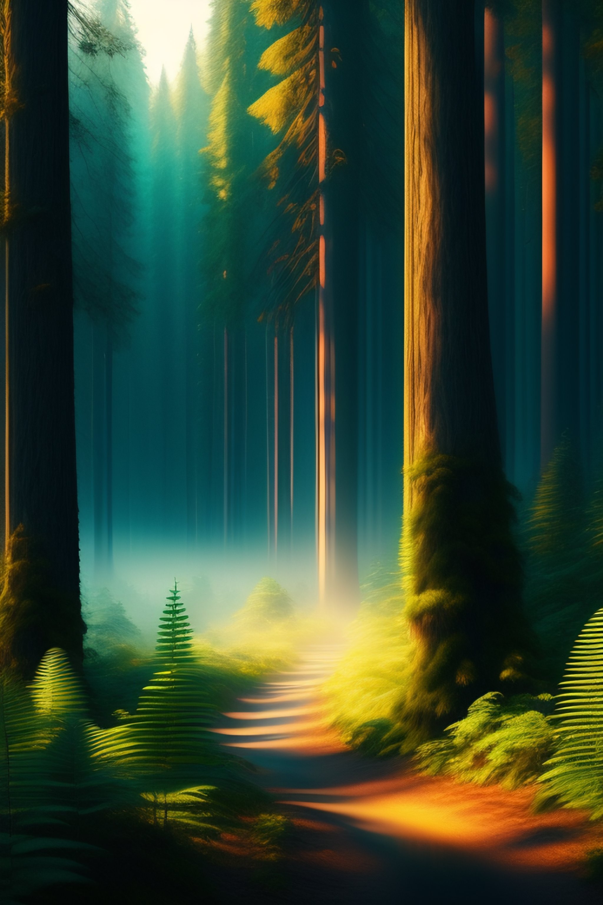 Lexica - Forest, greenery, trees, realistic, 8k, nature, spacious