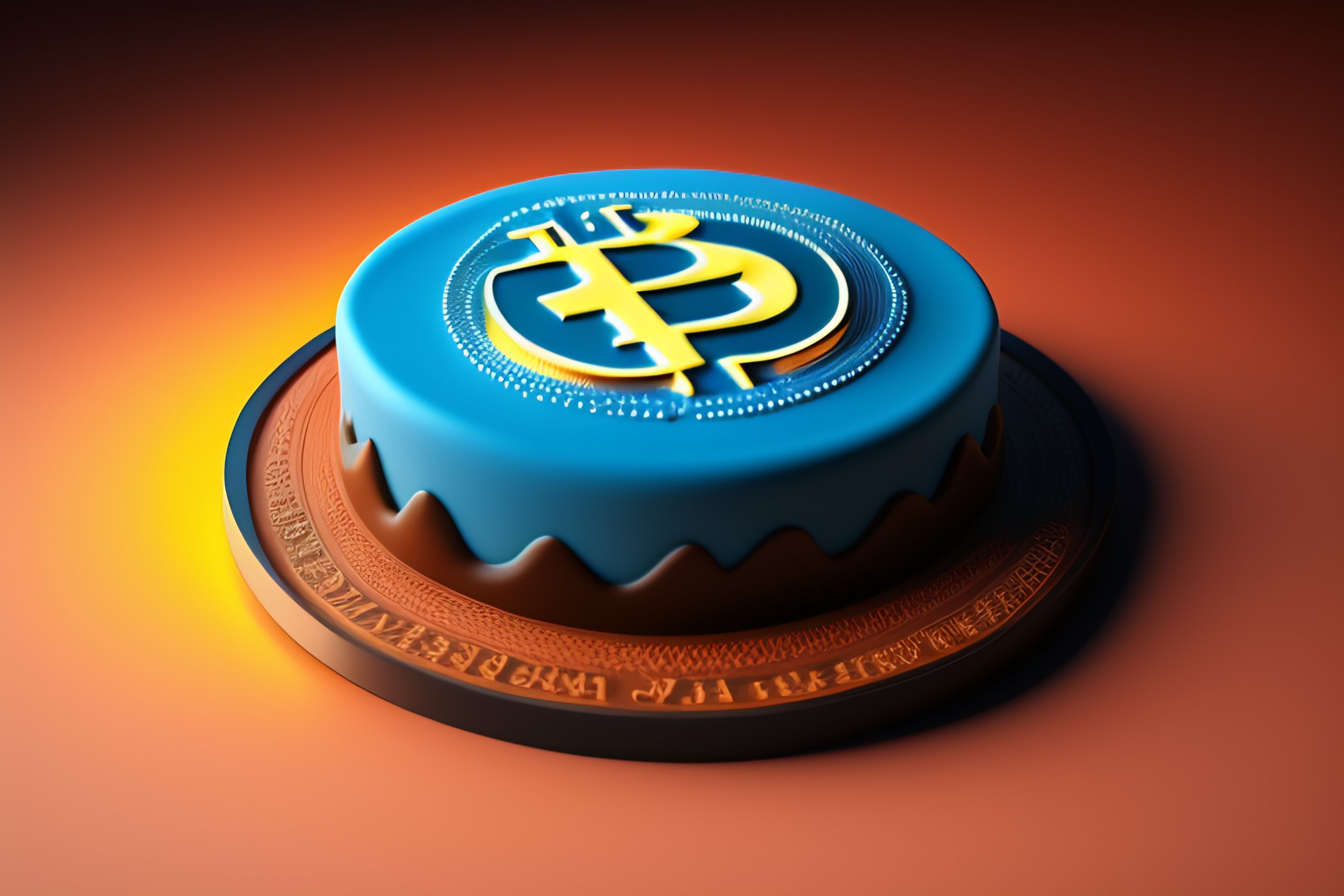 Lexica - A cake with a ((bitcoin logo)), isometric, illustration, unreal  engine