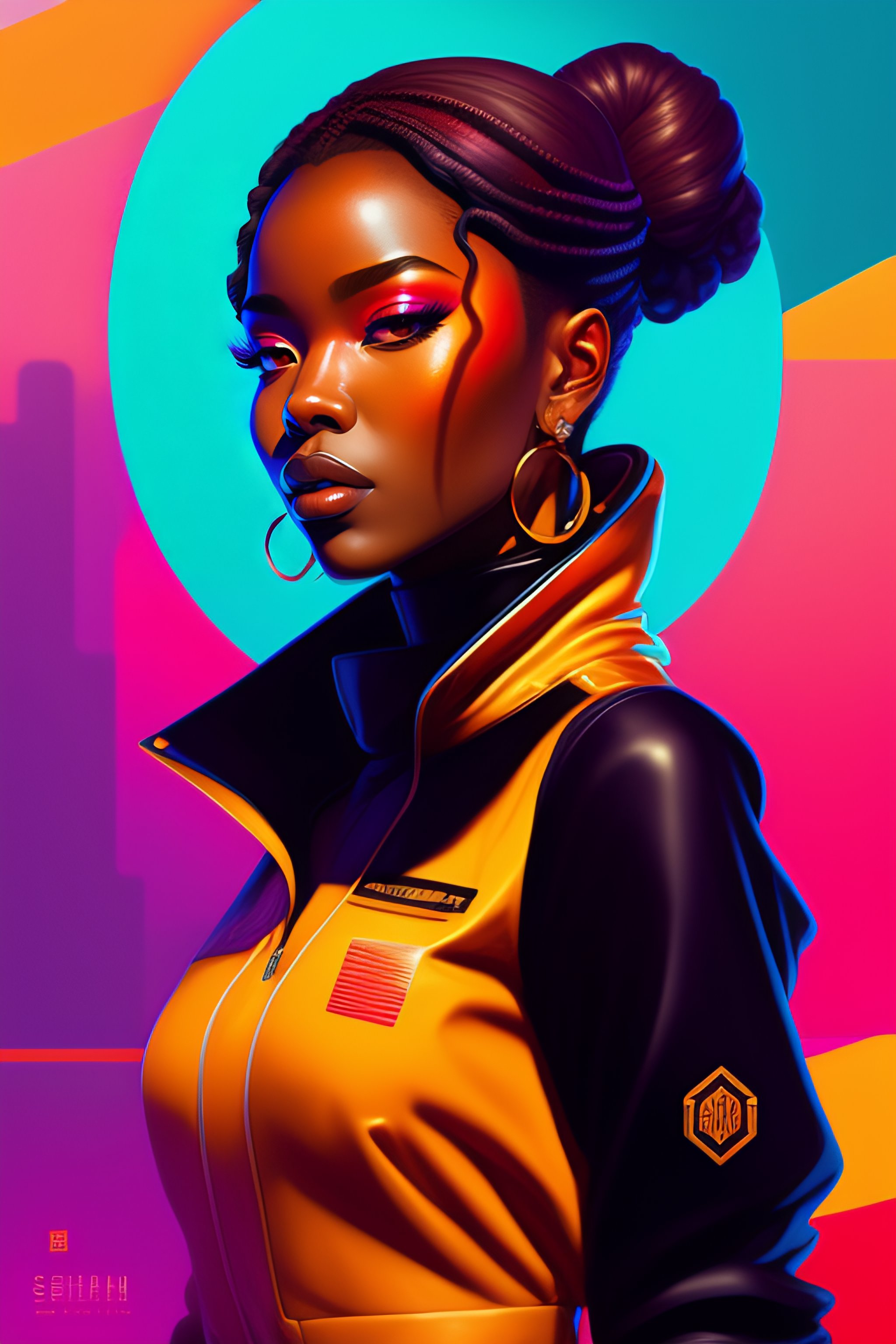 Lexica - A Colorful Comic Noir Illustration Painting Of A Cyberpunk 