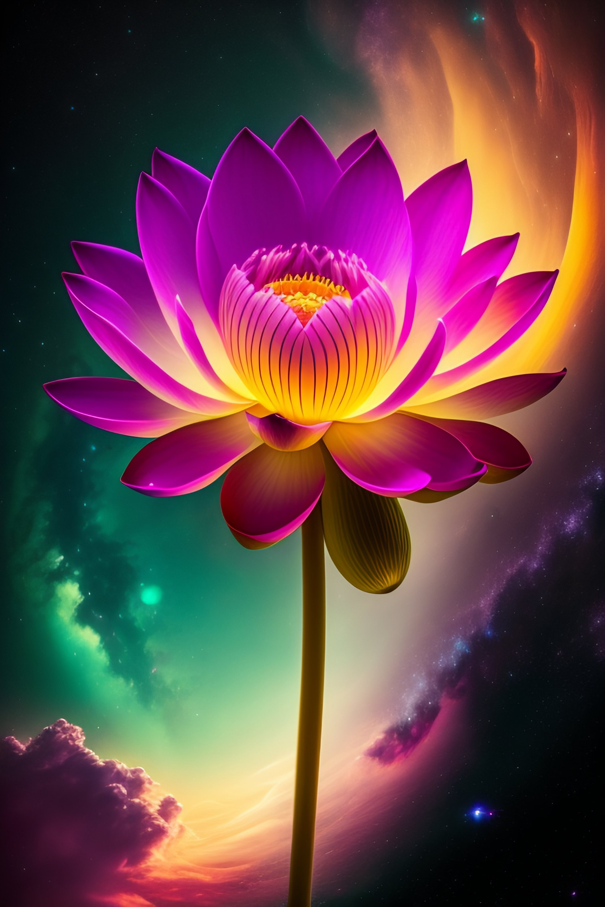 lexica-hq-image-of-a-lotus-flower-in-space