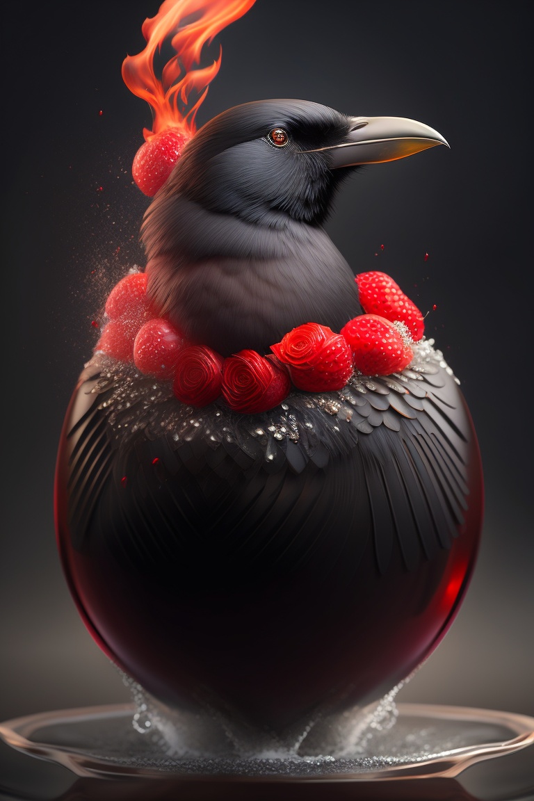 Lexica - Splash, intricate raven bursting out, swirling liquid, holding ...