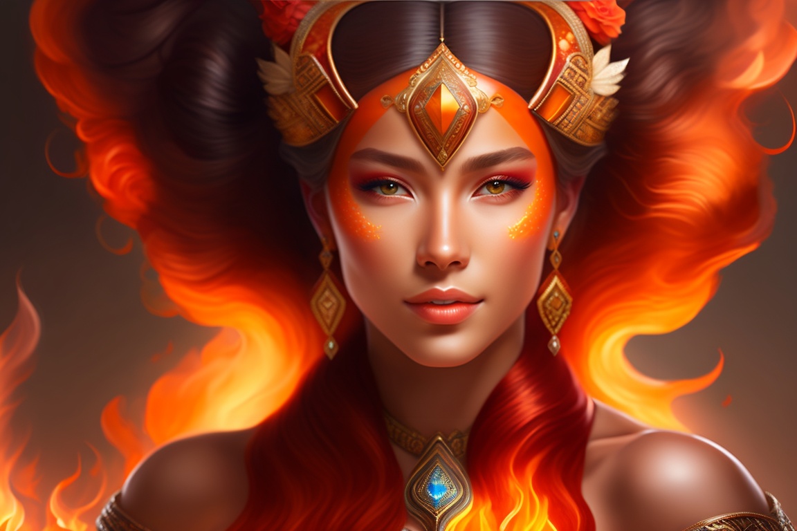 Lexica - Elemental of fire goddesses, skin is fire