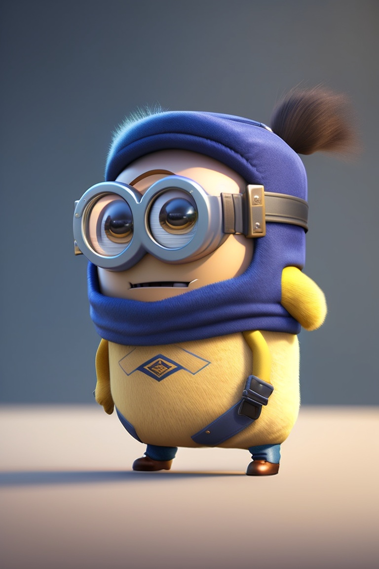 Lexica - A Minion, A realistic image of a cute, unreal engine, 4k