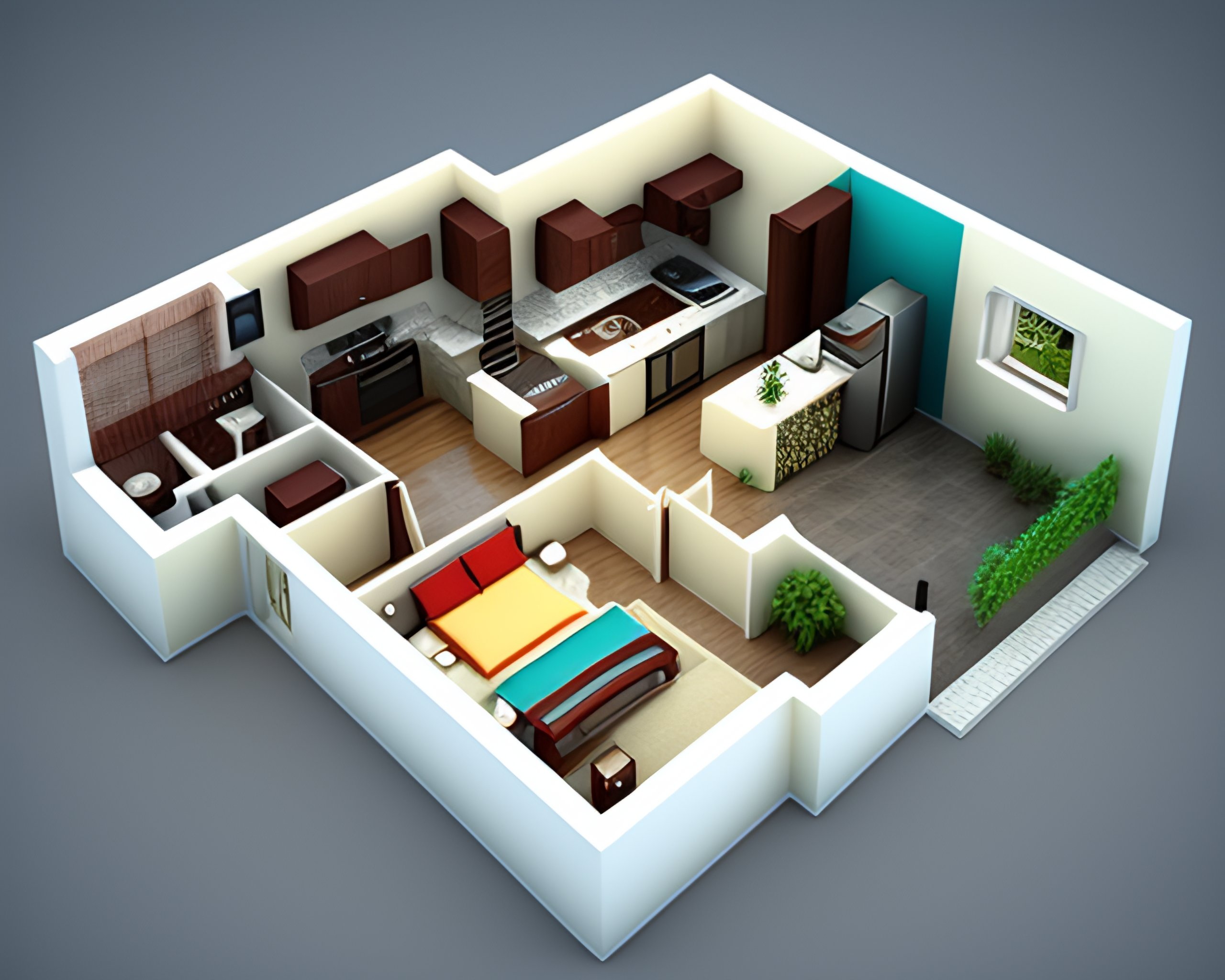 Lexica 3d Small House 1st Floor Plan Design