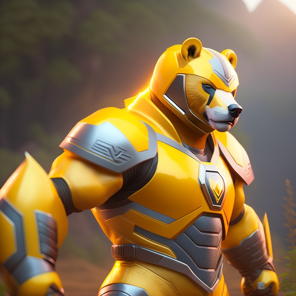Lexica - Mighty Morphin Yellow Bear Power Ranger, 3D Game Cinematic ...