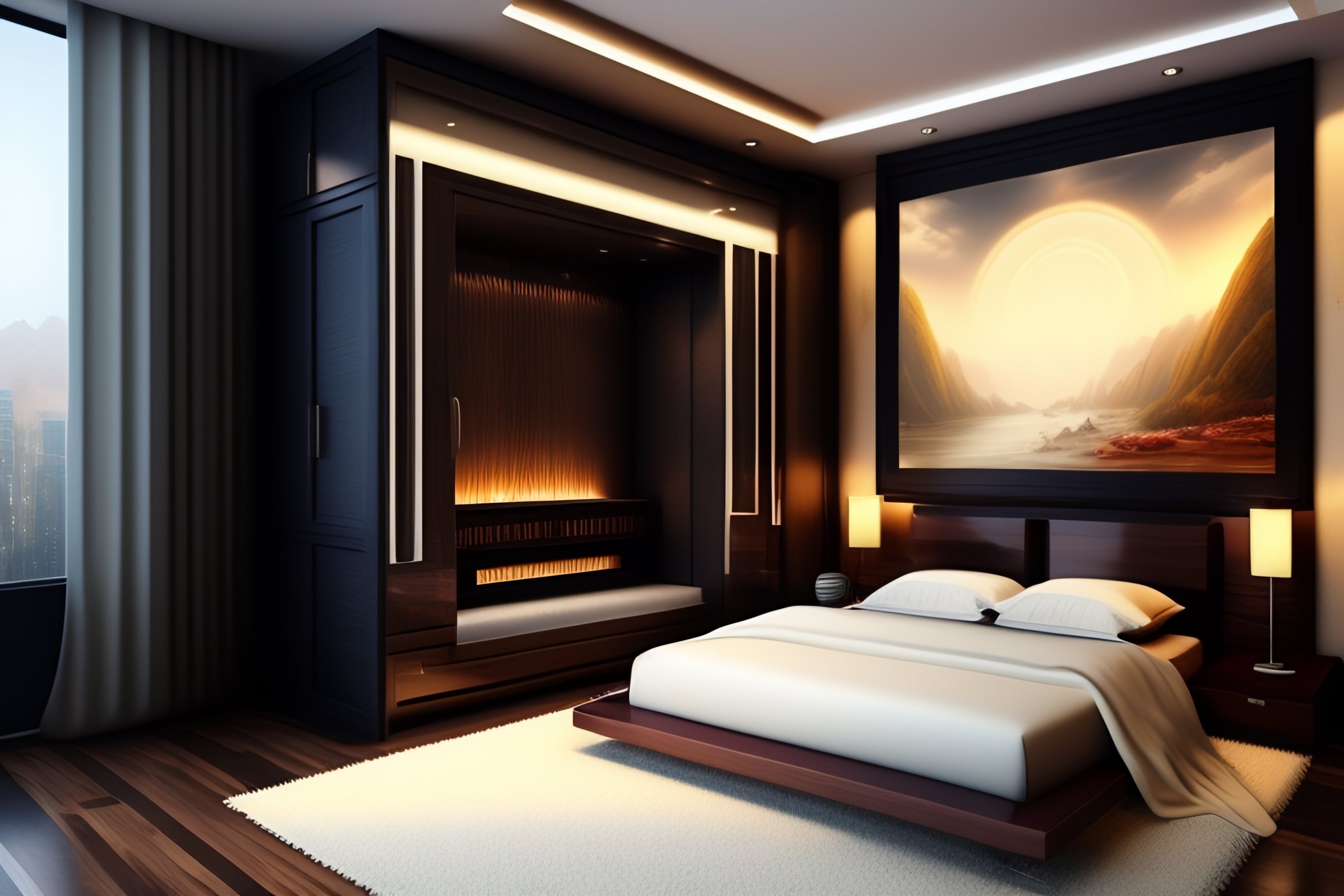 Lexica - Bed room with many draw