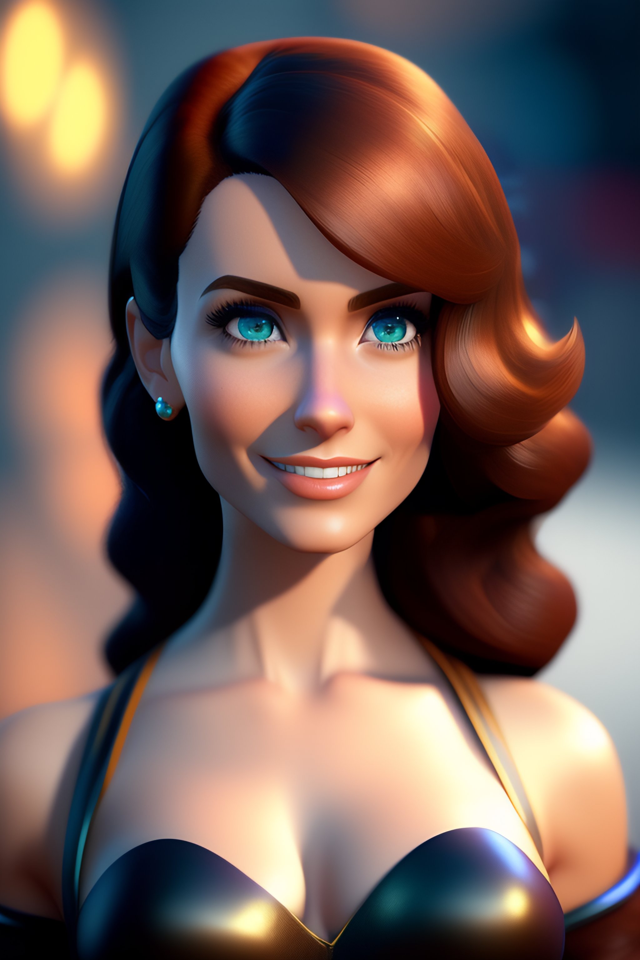 Lexica - Sexy girl, without bra, pixar style, 3d style, disney