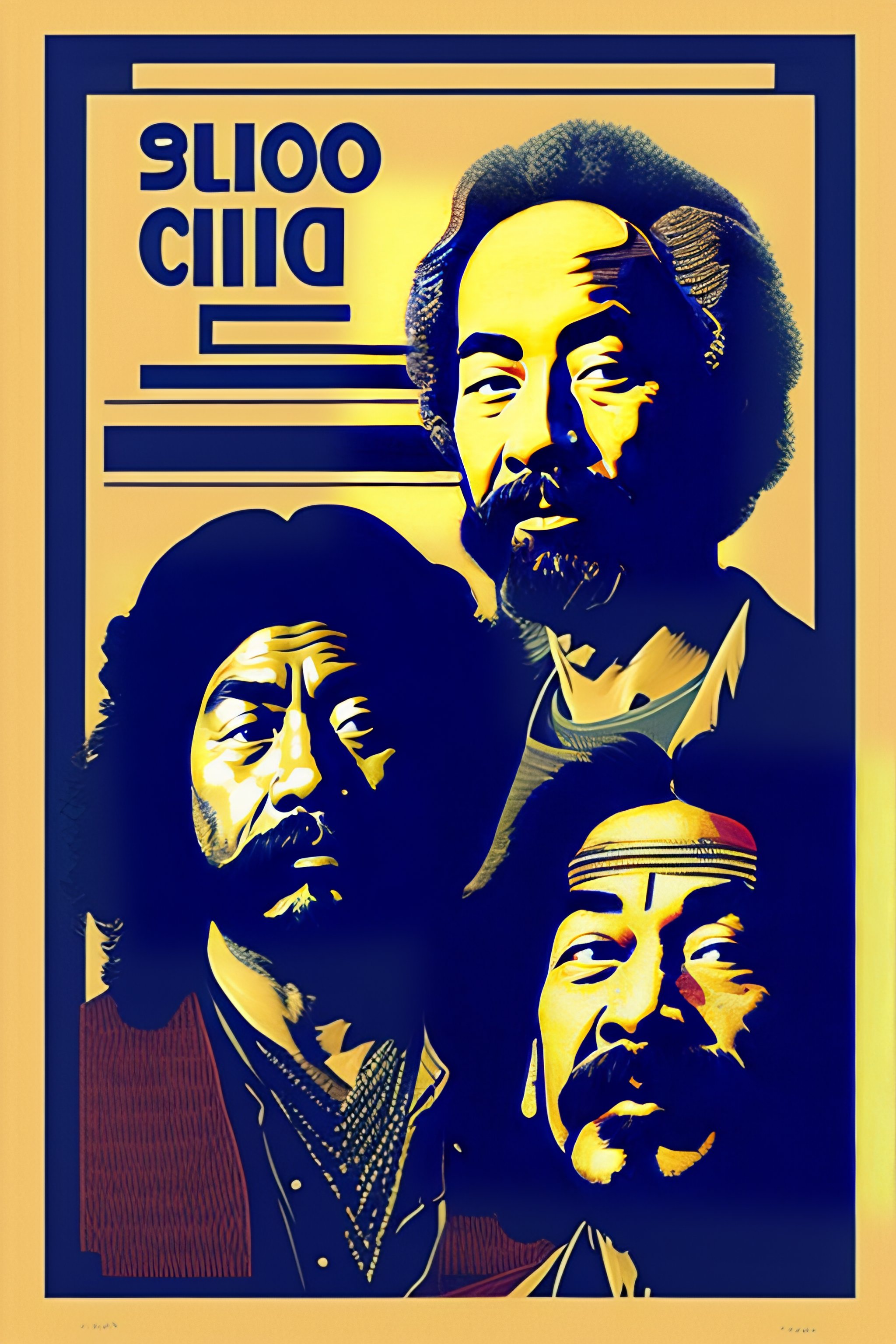 Lexica - Cheech and Chong in the style of a woodblock print, blueish ...