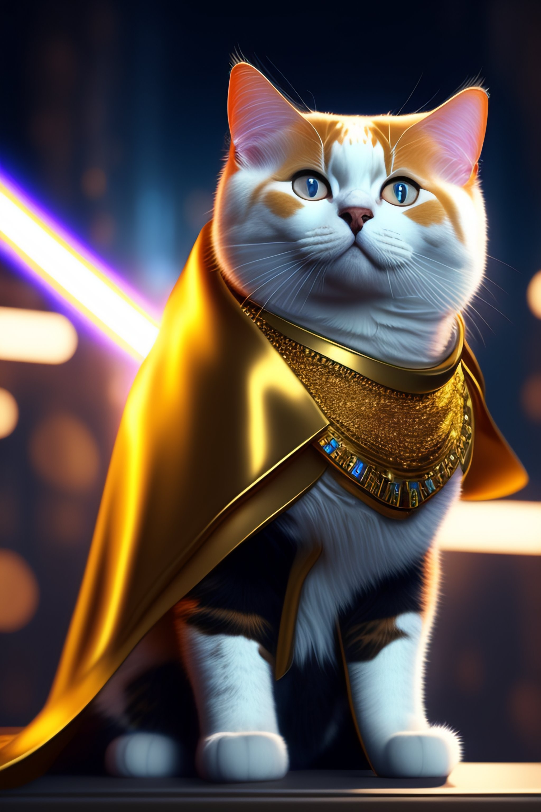 Lexica - Star Wars scene artificial intelligence a ragdoll cat wearing ...