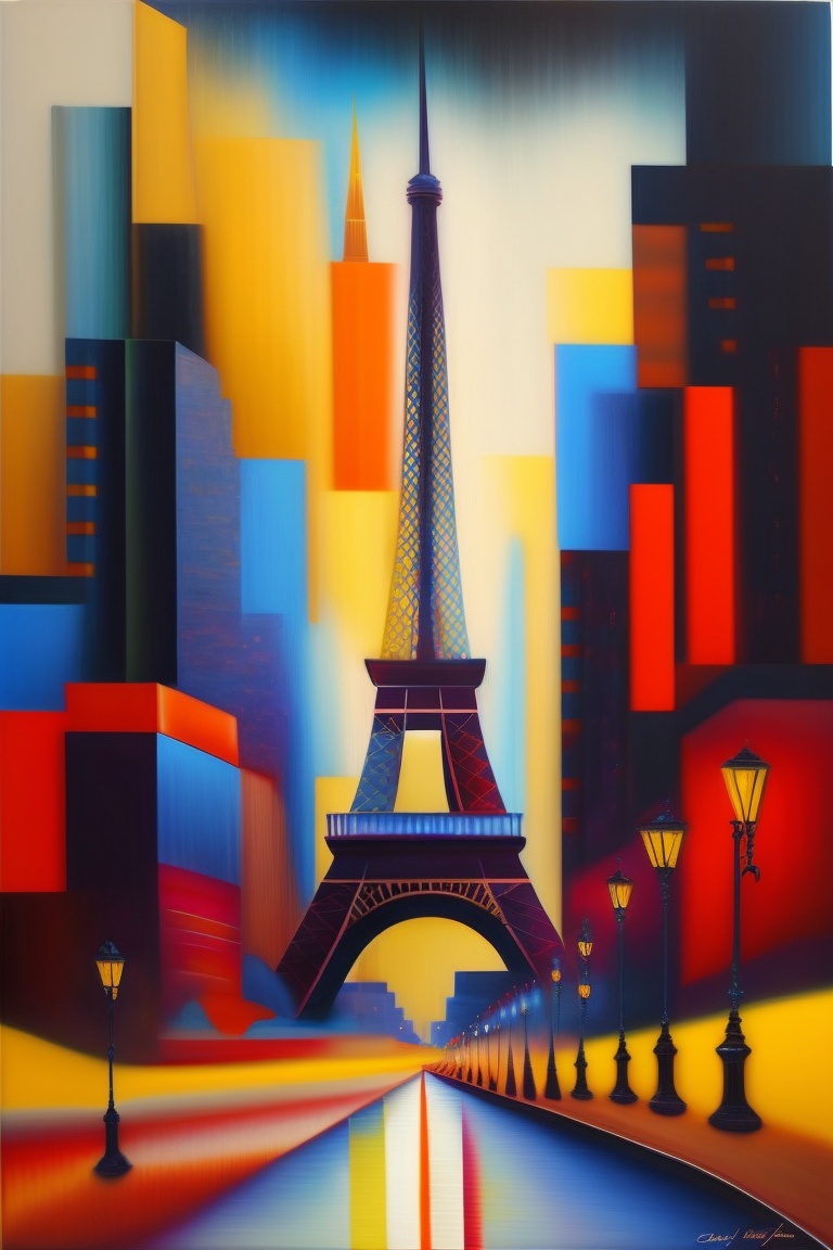 Lexica - Paris cityscape, abstract expressionism