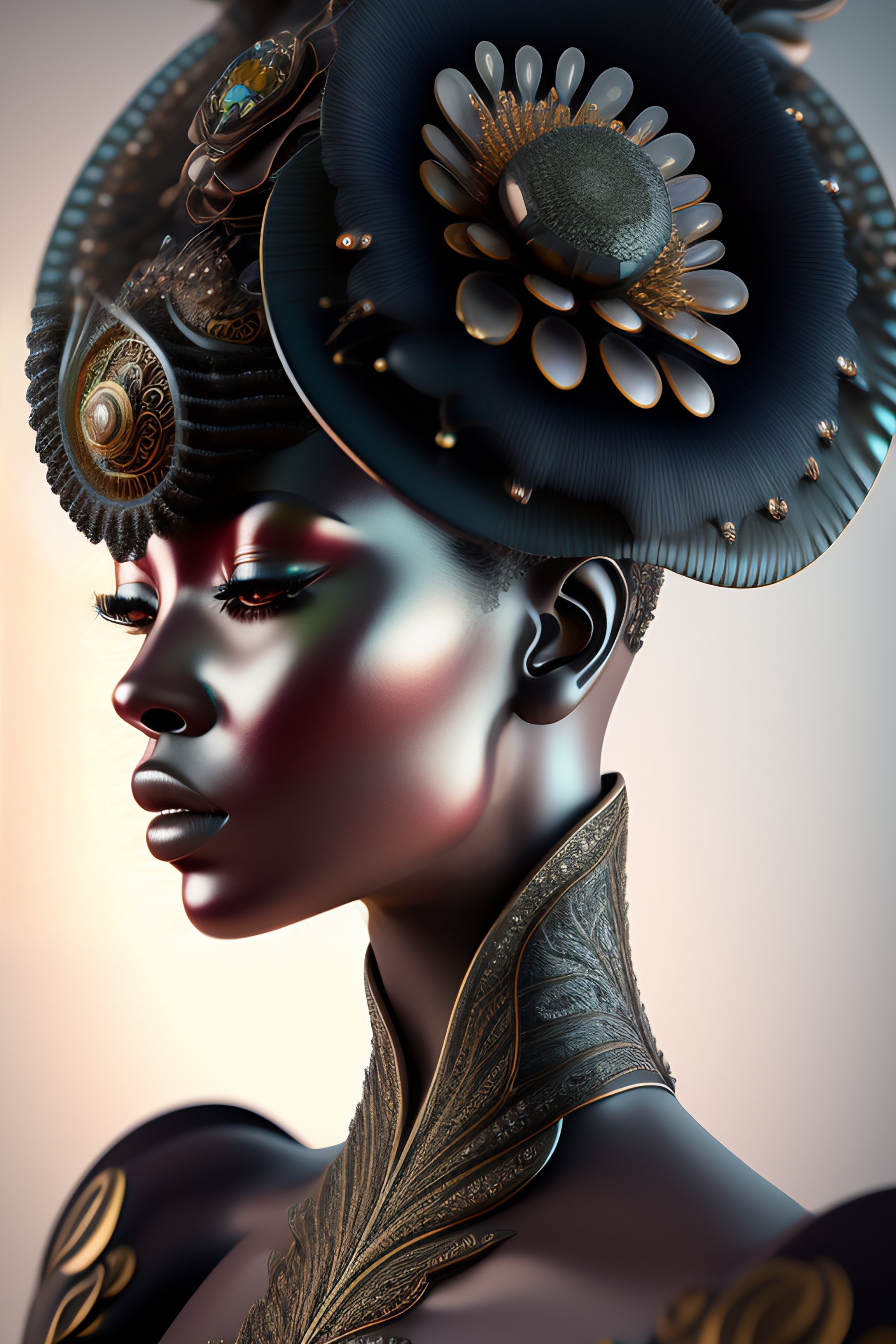 Lexica - Mythical dreamy black and white organic bio-mechanical spinal ...