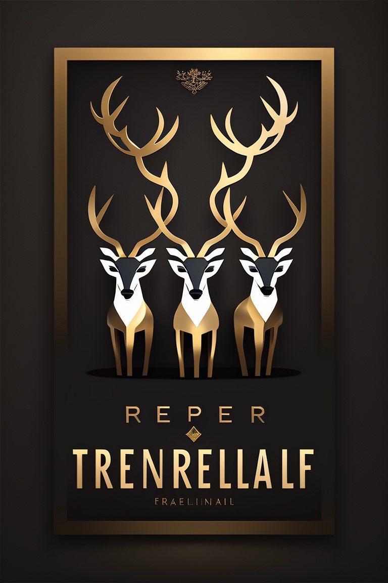 Lexica Modern reindeer logo with brand name is Three Reindeers