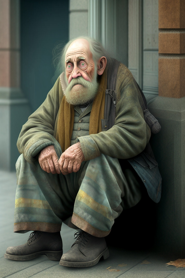 Lexica - A bearded old man, homeless, realistic, 8k