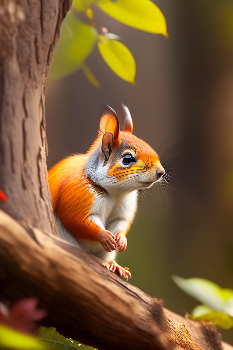 Lexica - With her wings fluttering, Chirpy led the squirrel through the ...