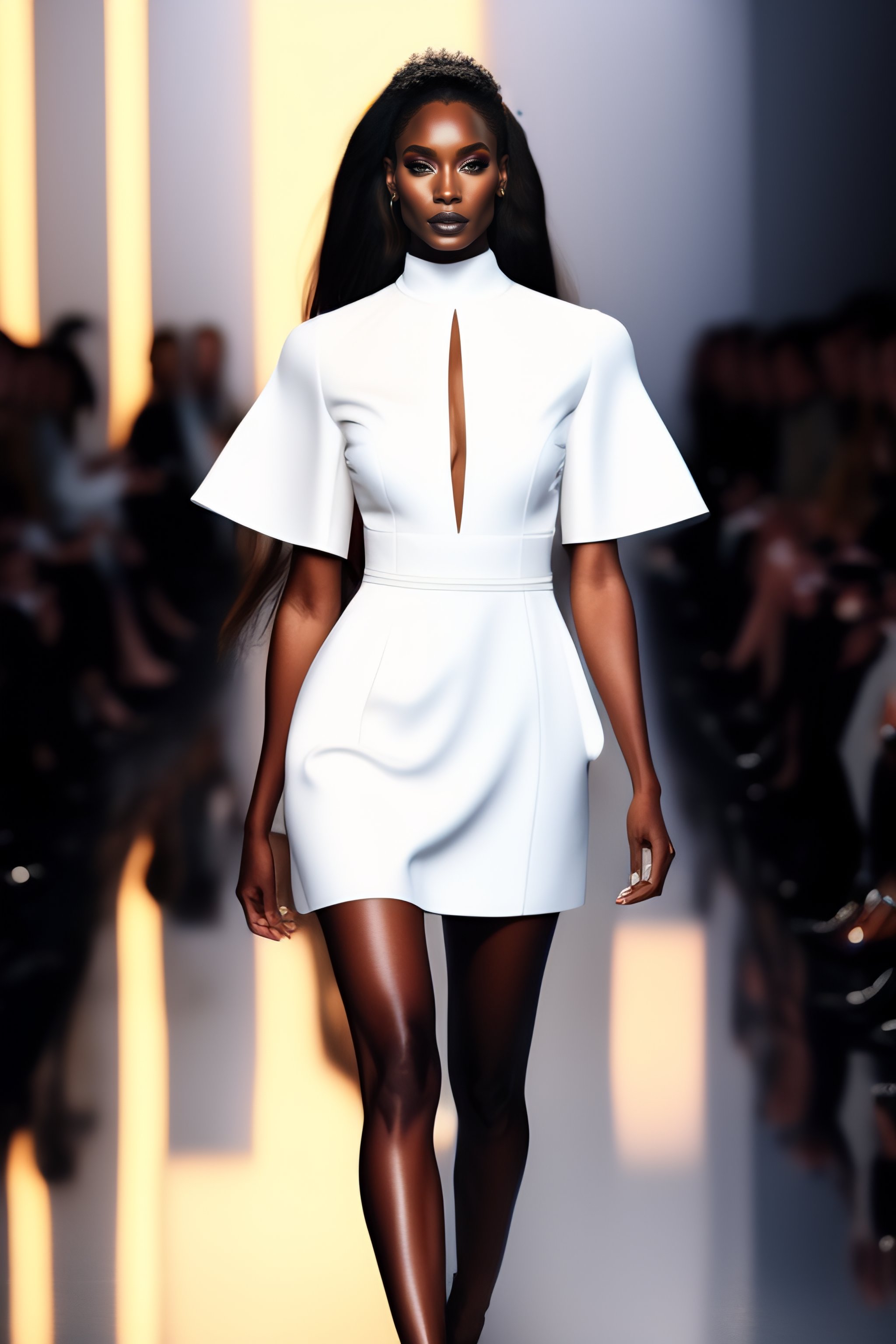 Lexica - Beautiful dress design on white women in new york fashion week ...