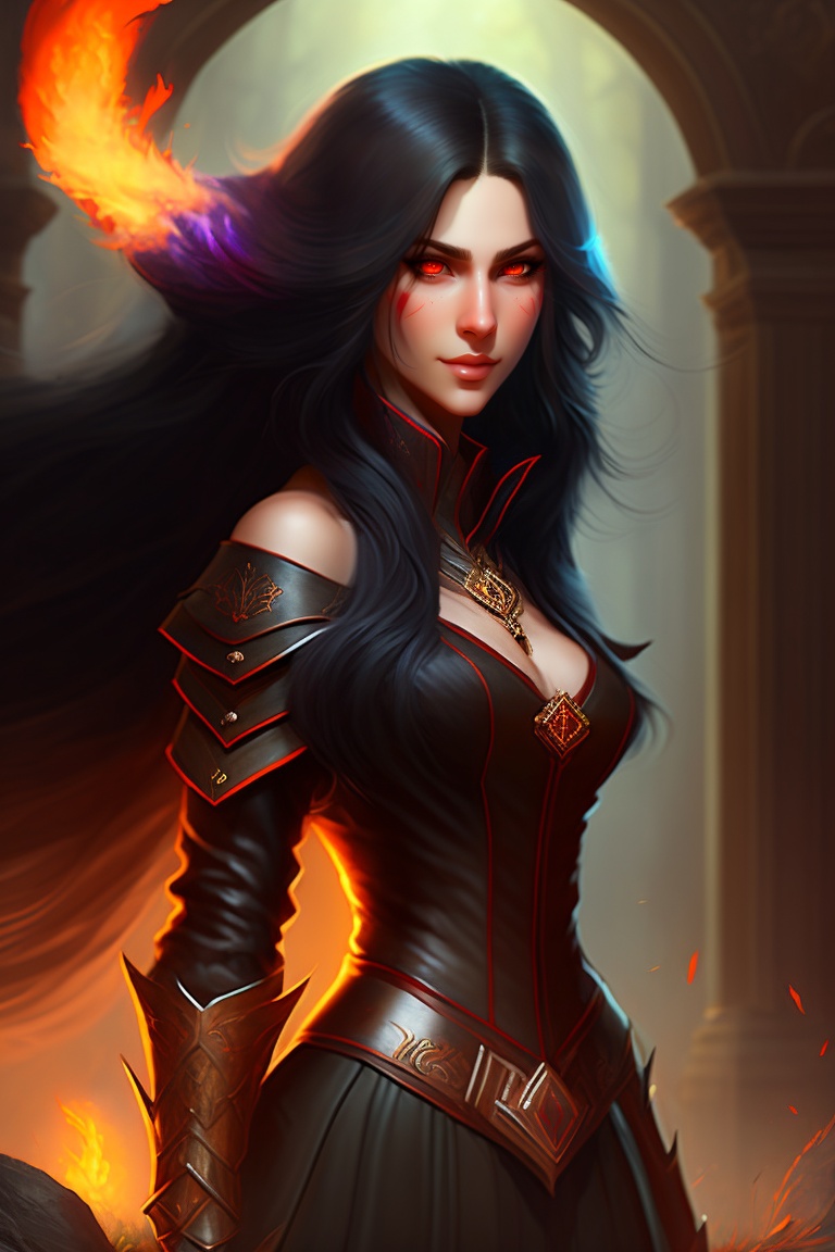 Lexica - A tall, slender witch with long black hair and sharp claws. He ...