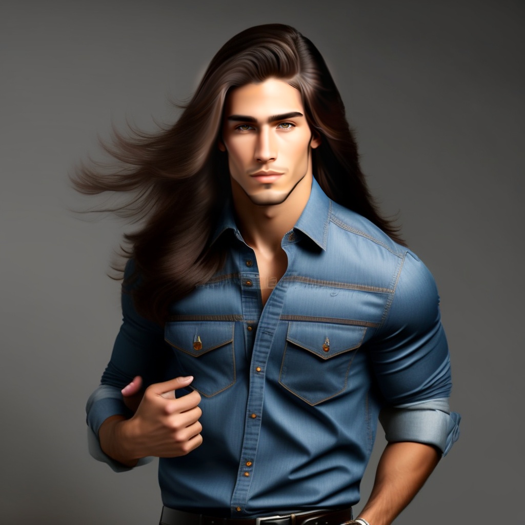 Lexica - Young man long hair ,chek shirt wear and look front