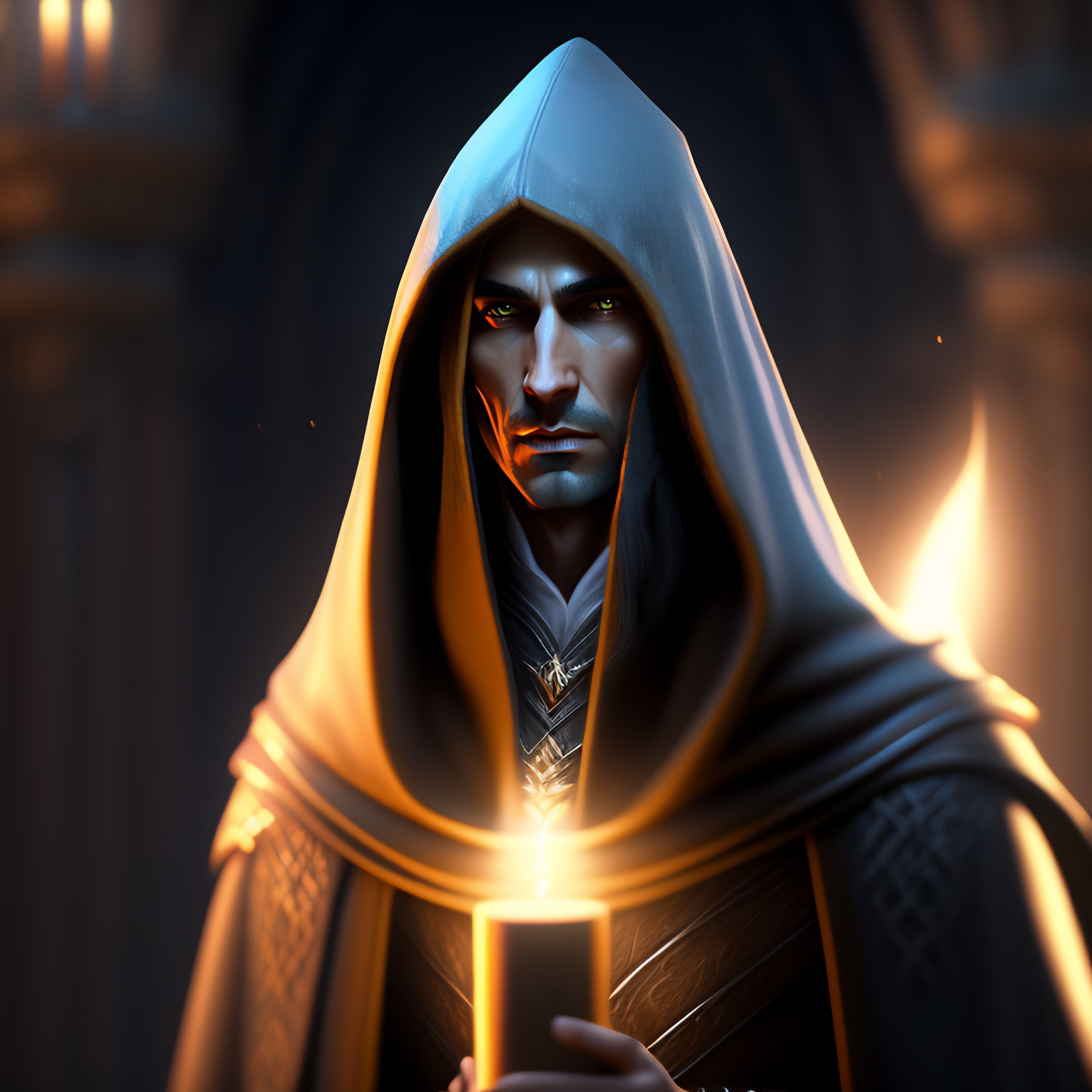Lexica - A pale elven necromancy wizard with long black hair in a ...
