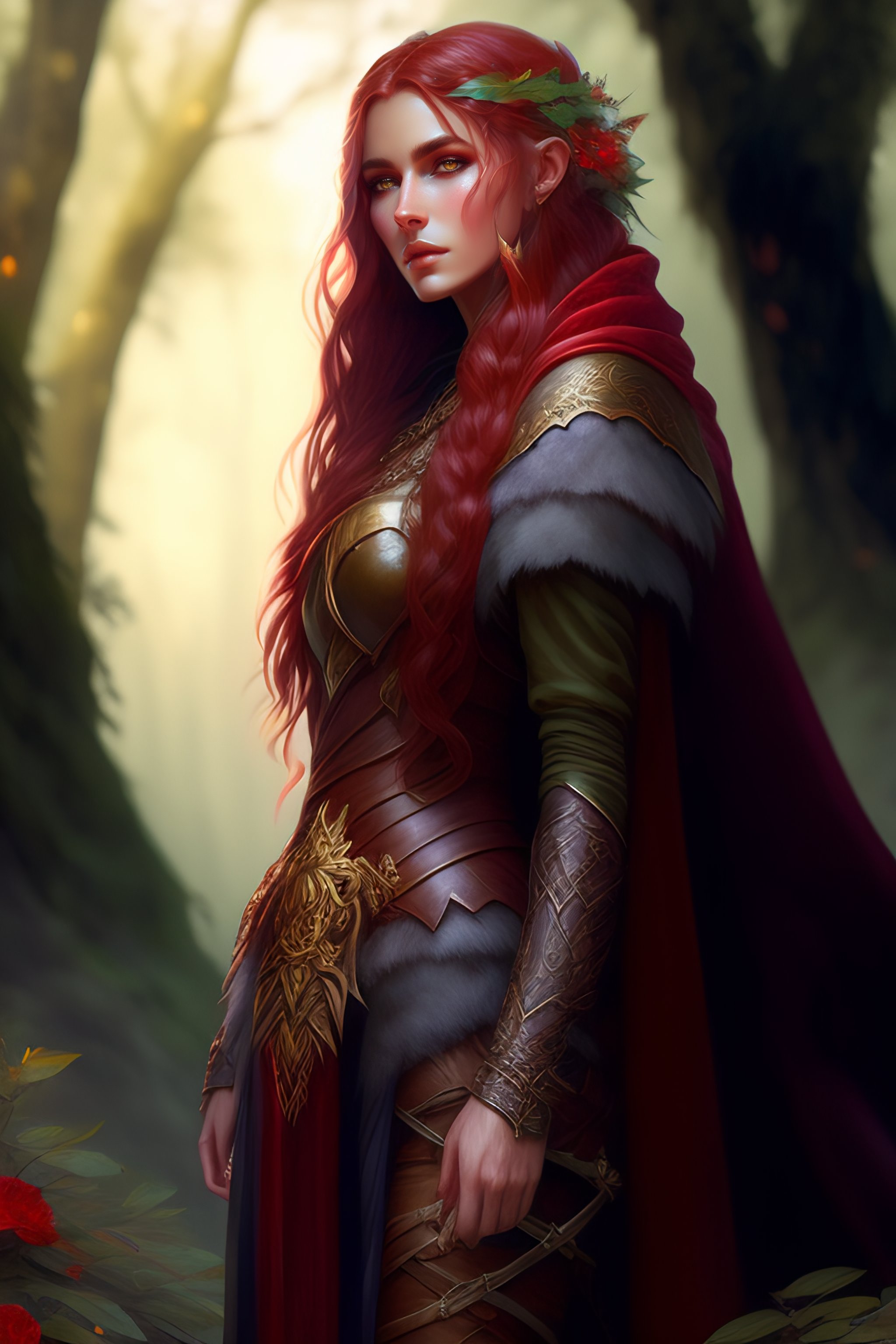 Lexica - Side portrait full body high-fantasy elf girl, adventurer ...