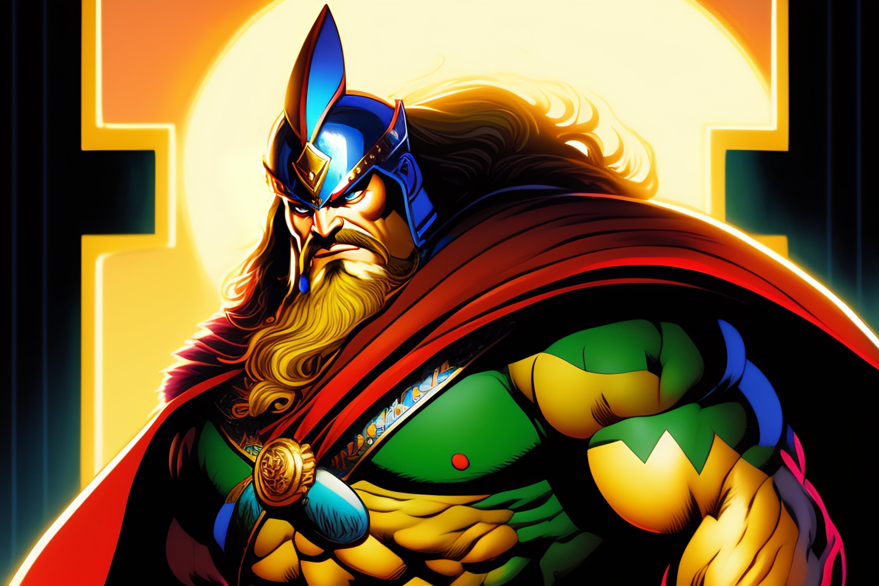 Lexica - Mythological thor as drawn by skottie young, comic book art,