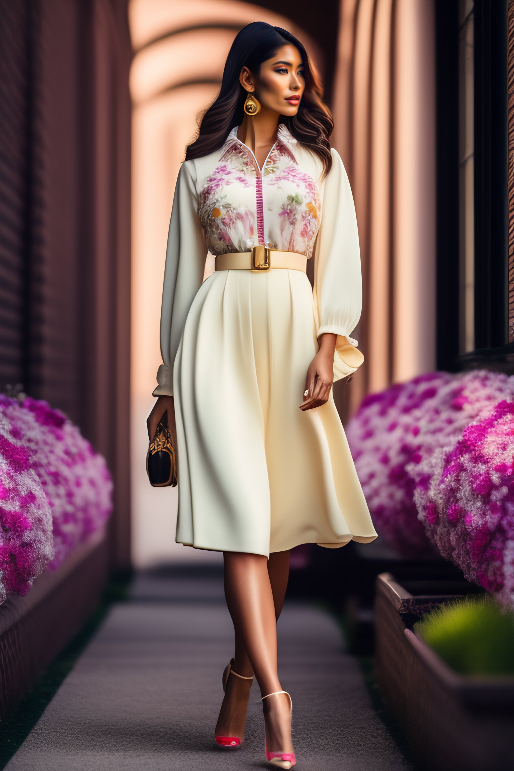 Lexica - Canon 50 photo of model wearing spring Outfit, full body, 100% ...