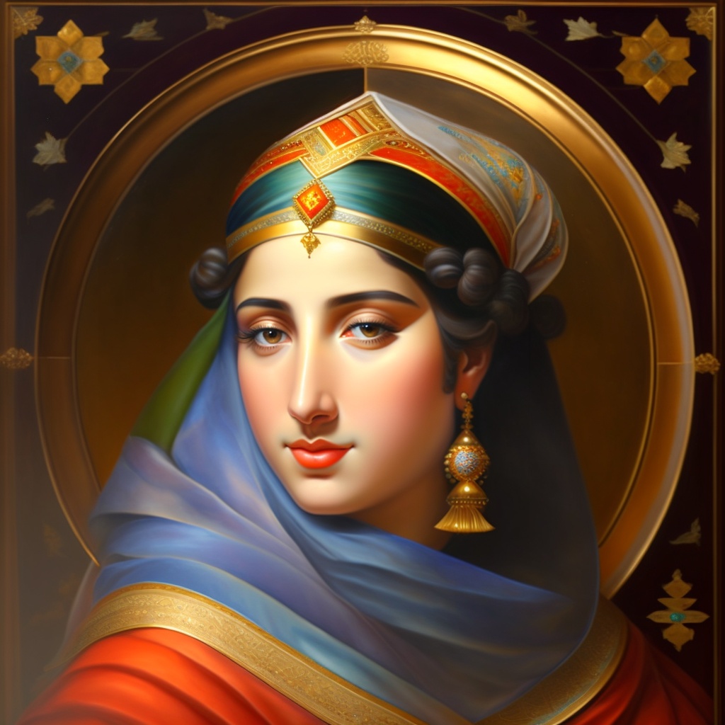 Lexica - Female artist of paintings from the Middle East, magic