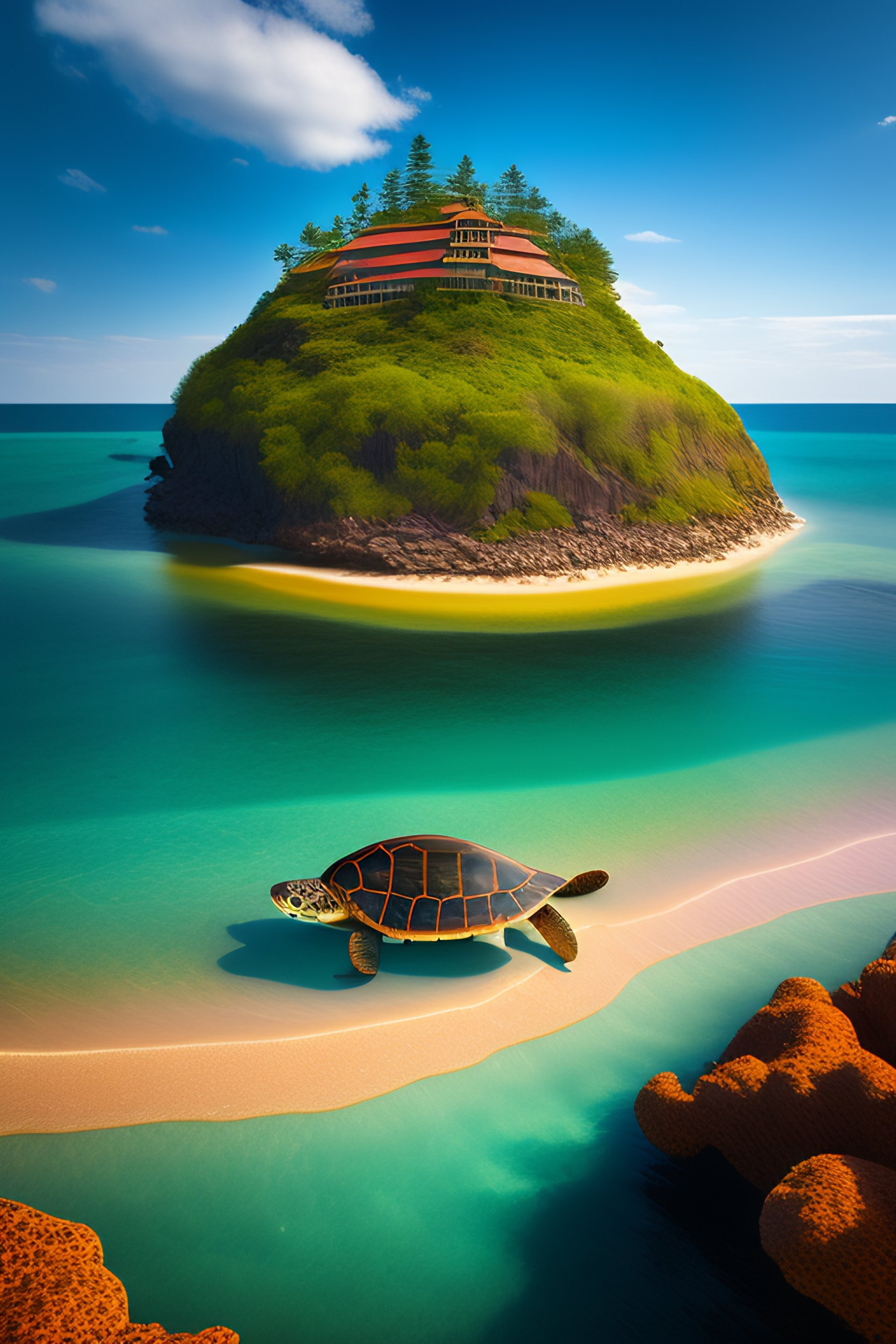 Lexica - Turtle carrying island on its' back