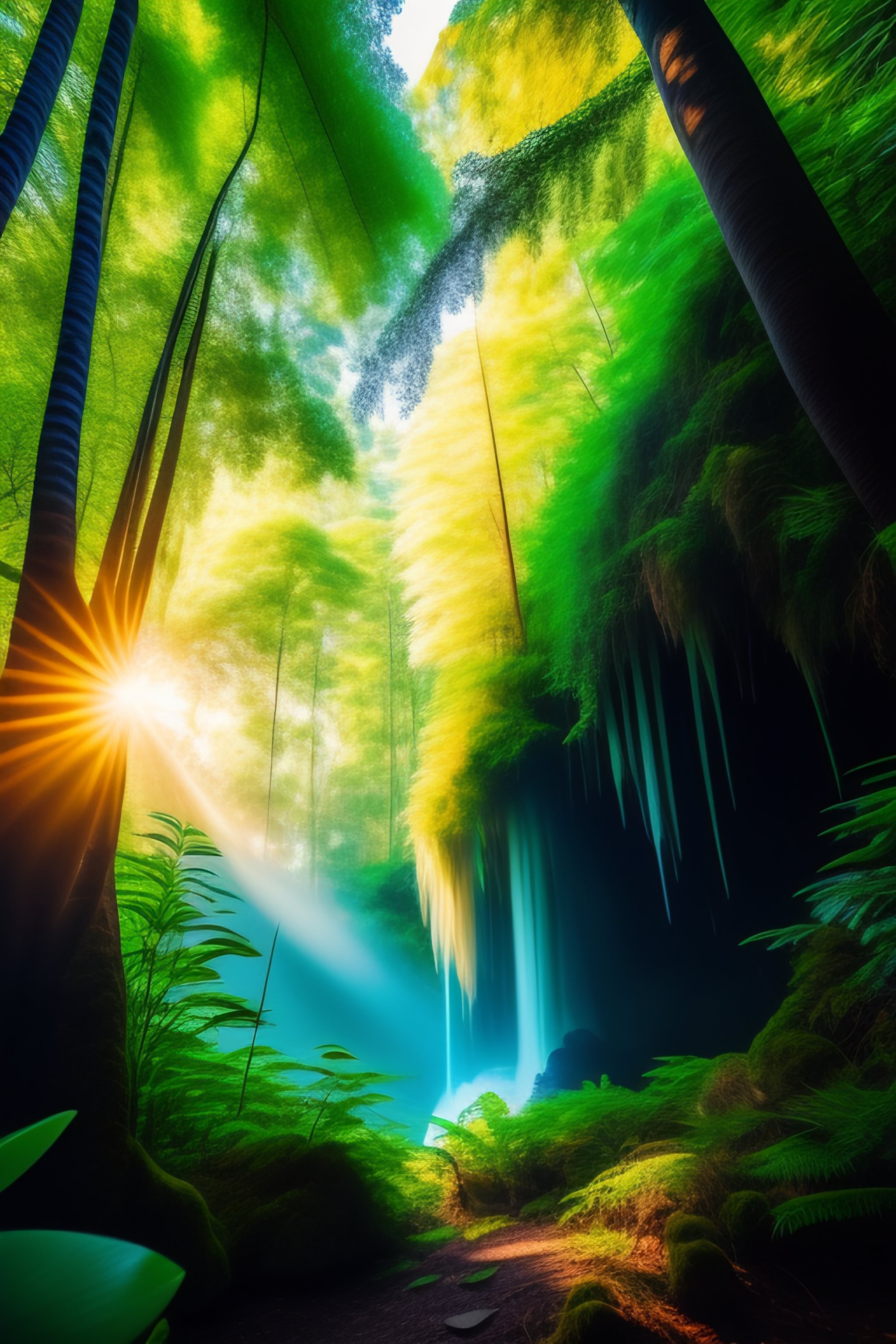 Lexica - Low wide angle shot of jungle, wilderness, photo, daytime ...