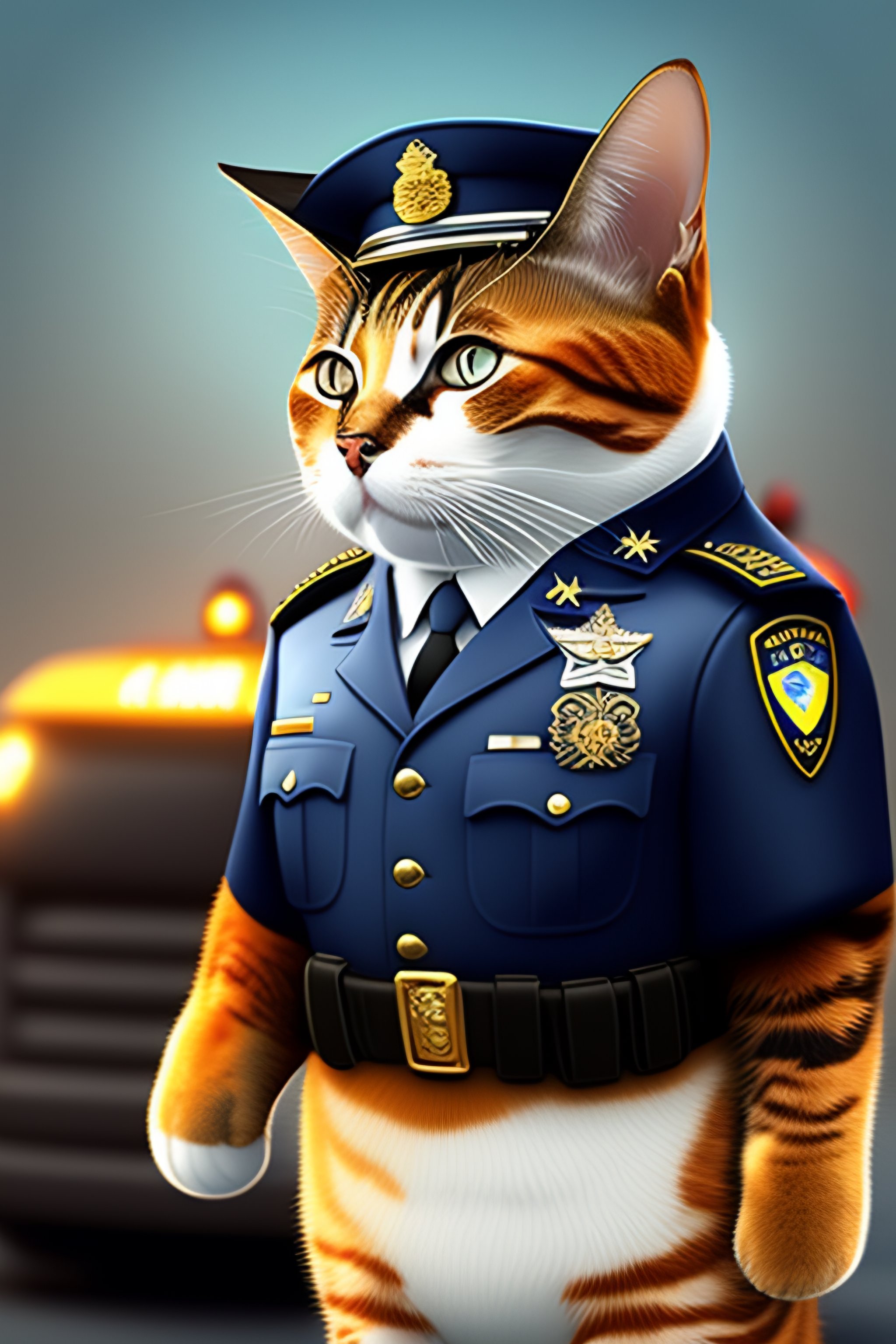 Lexica - A cat dressed as an international police officer with a