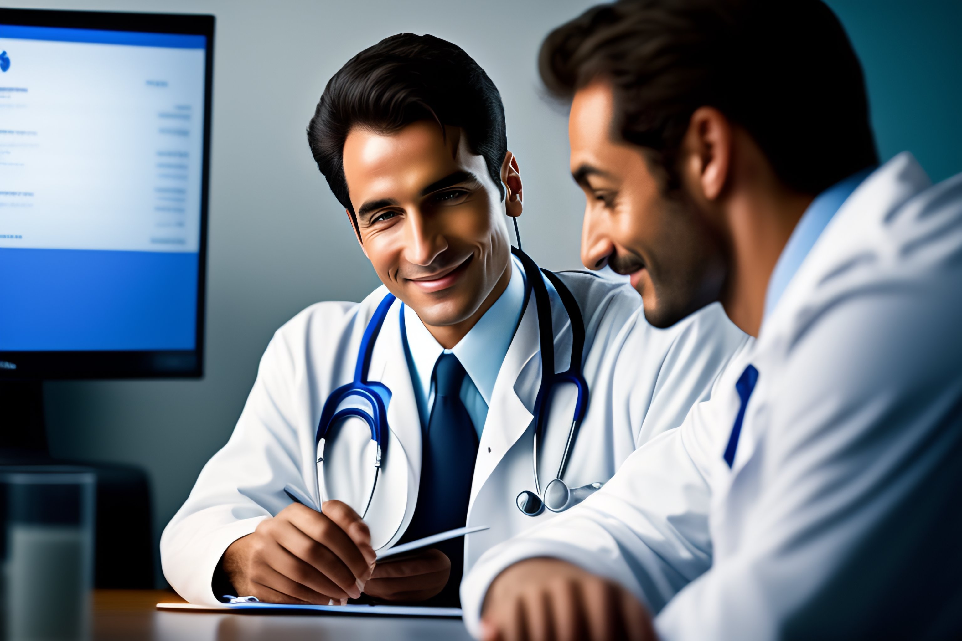 Lexica - Doctor happy about helping patient with software tool in the ...