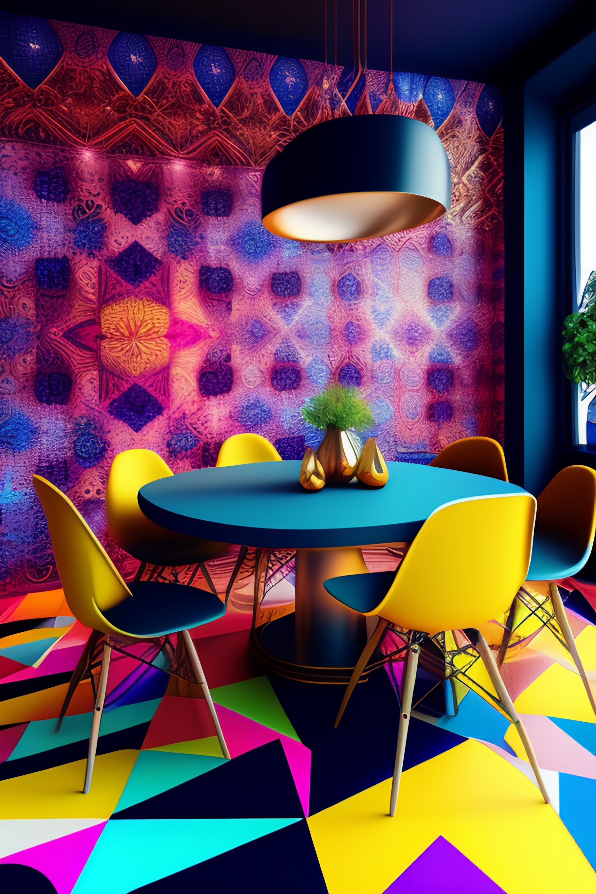 Lexica - The most psychedelic geometric patterned dining room ...