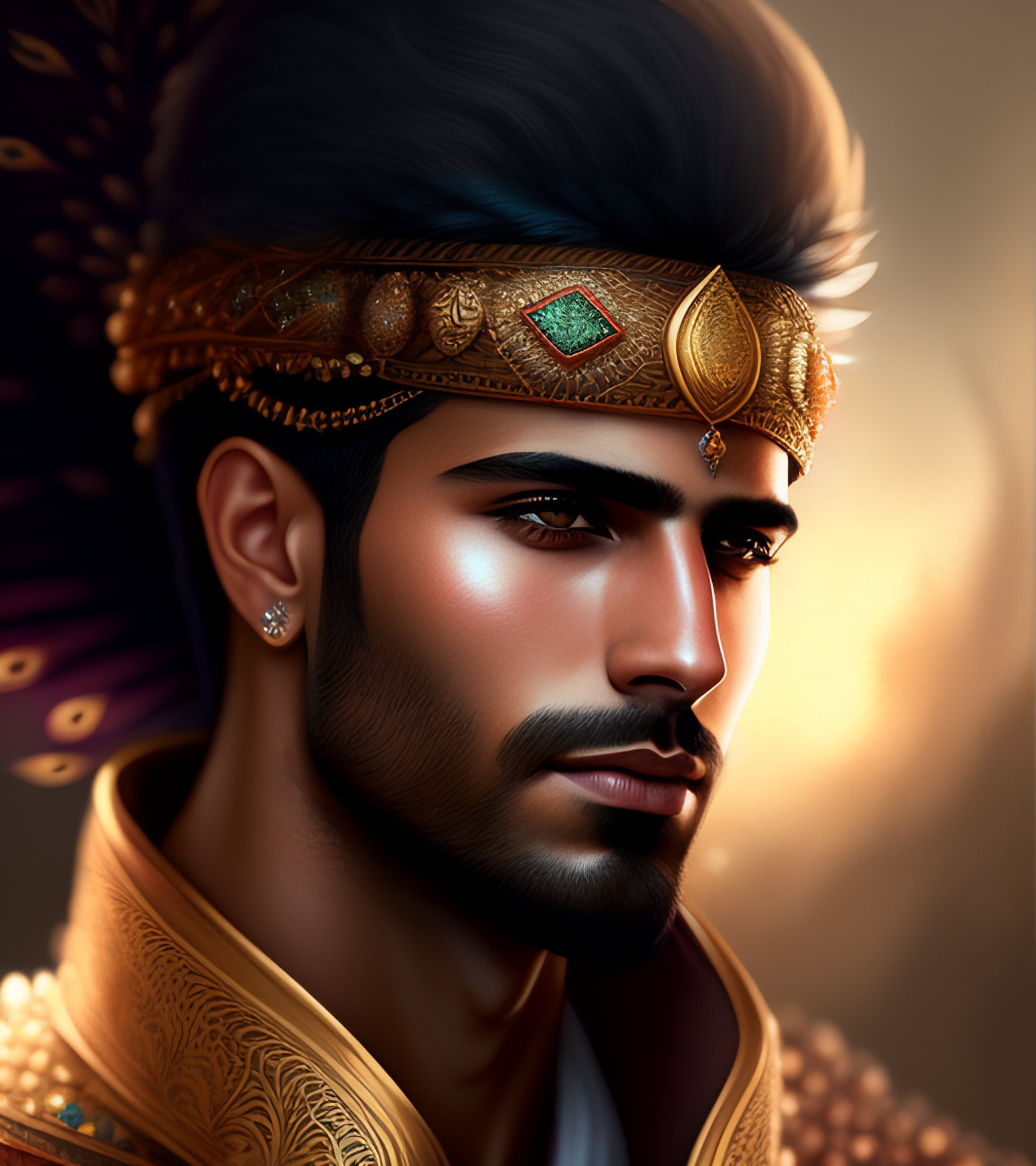 Lexica - Beautiful portrait of an attractive Arab Prince wearing a