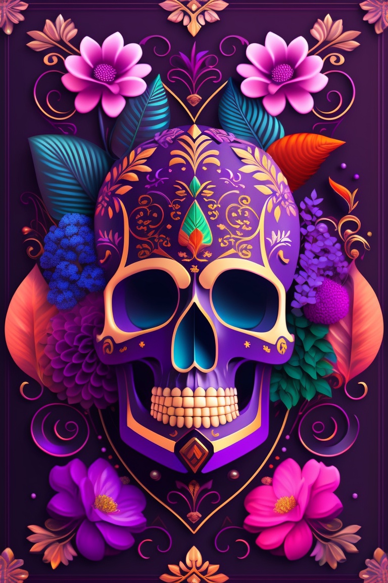 Lexica - Vector flat Flyer, Flyer flat vector 3D image of a skull ...