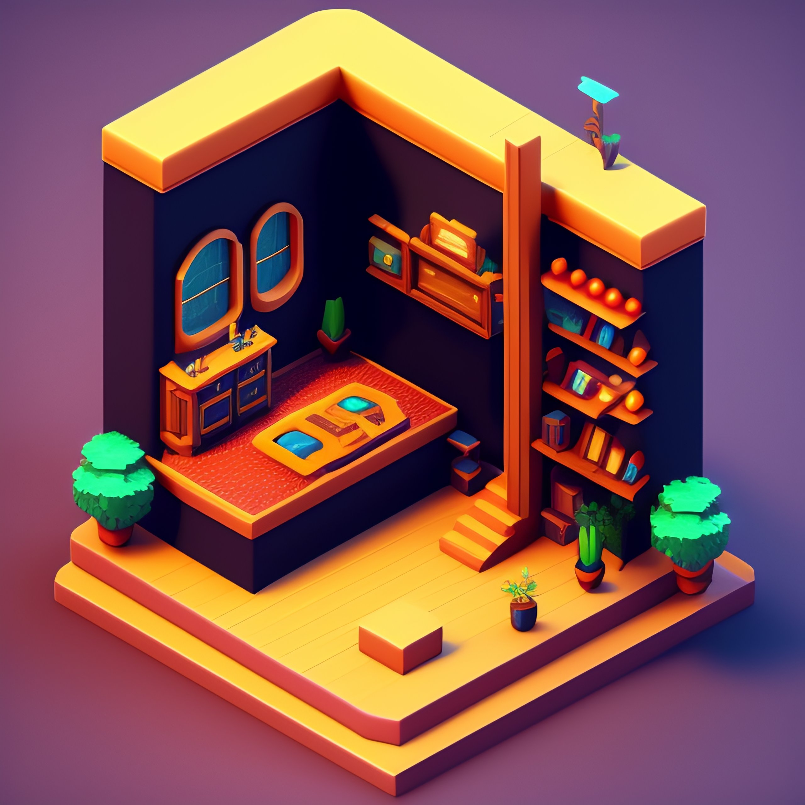 Lexica - Isometric render of a videogame