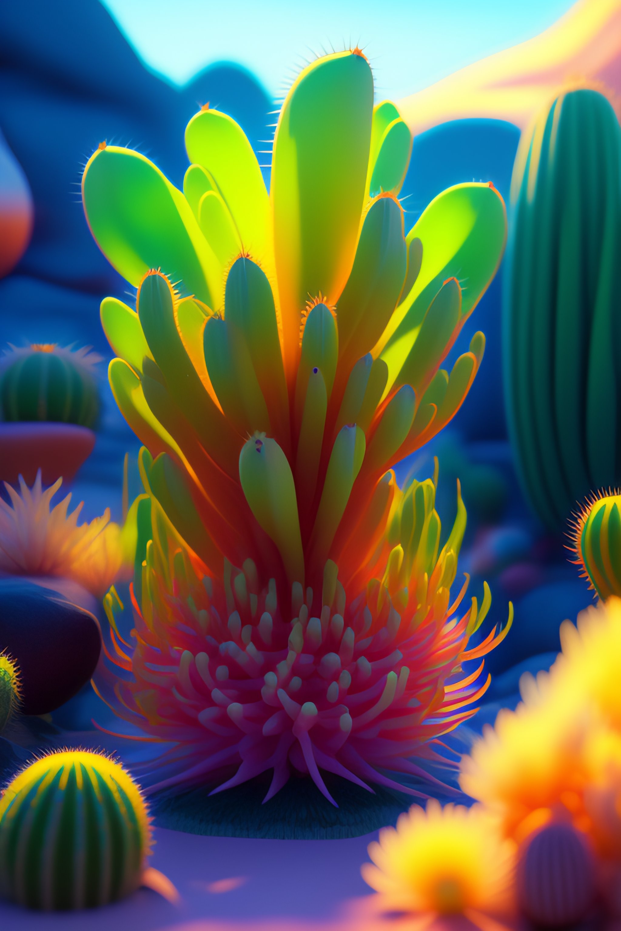 Graphic of Roots Cactus Sushi Cristal Smurf Ghost Creature Animal Sushi  Cristal Very Big Eye Roots Cactus Elemental Flush of Force Nature Micro  World Fluo Fishscale Behance Hd by Jesper Ejs · Creative Fabrica