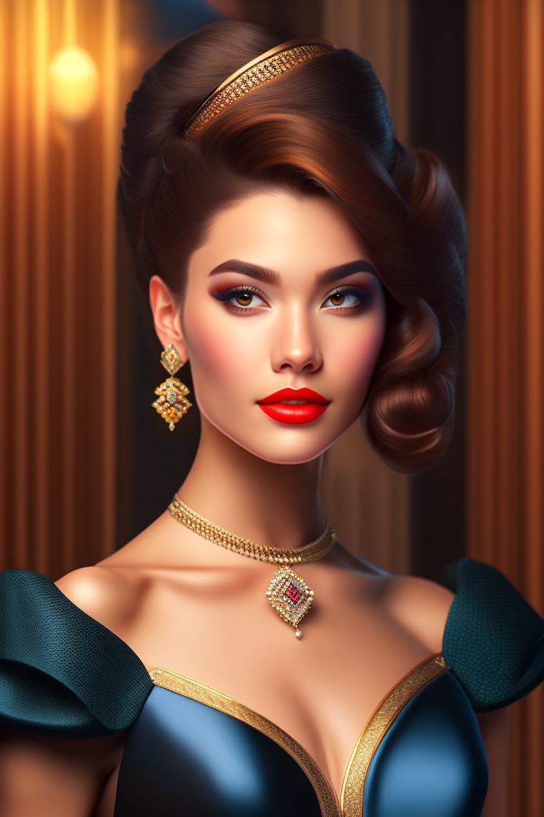 Lexica - Beautiful young woman, upper class, waist up portrait
