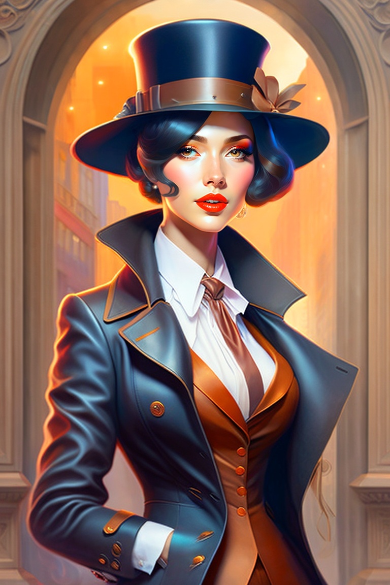 Lexica - (((art of mustached girl))), she dressed as mustached man ...