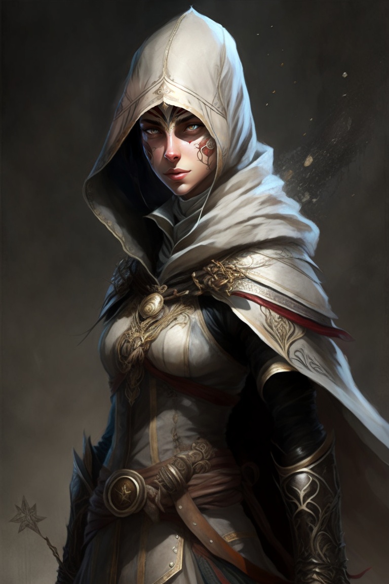 Lexica - Medium full shot female Altair from Assassin's Creed, detailed ...