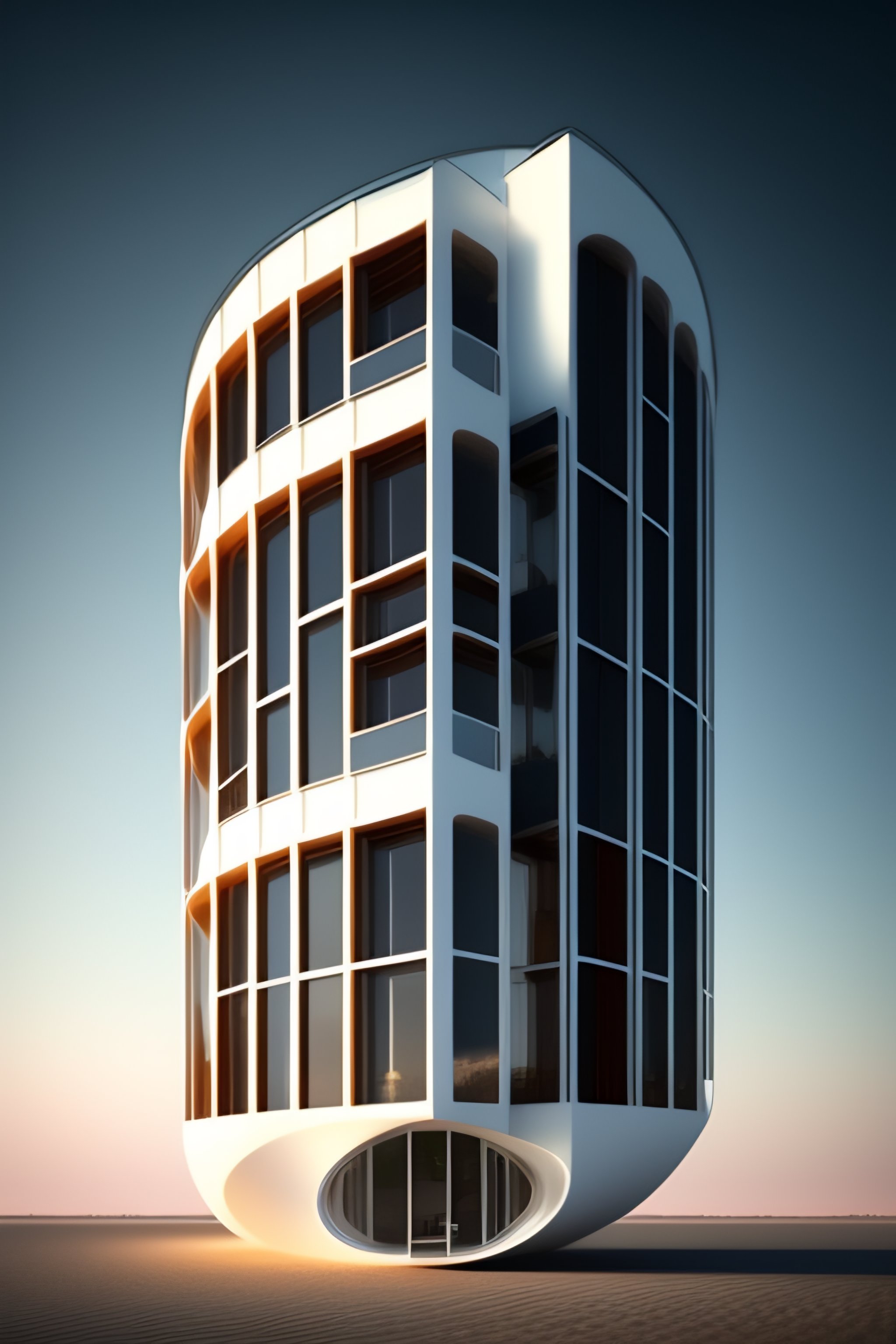 Lexica - A multi-storey house of the future shaped like a crescent