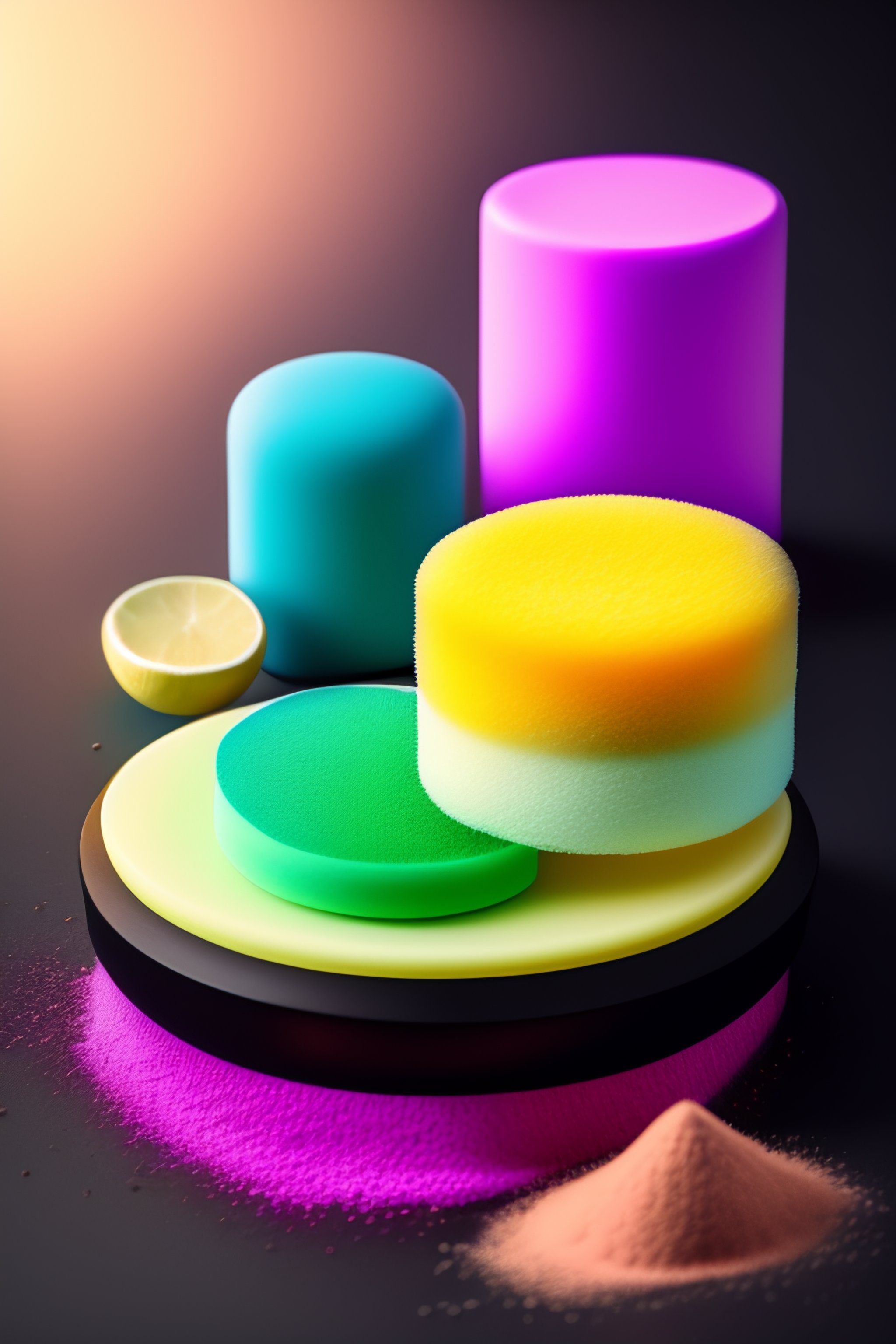 Lexica Close up shot of a makeup sponge that is pastel in colour