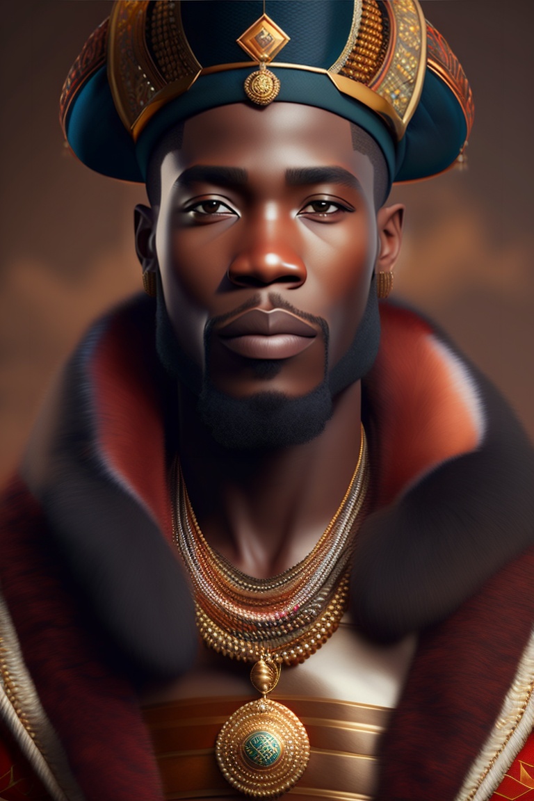 Lexica - A african king in traditional clothing, portrait, hyper ...