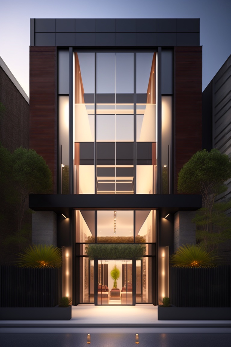 Lexica - The design of the gallery building with a beautiful entrance ...