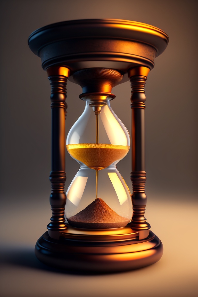 Lexica - A realistic photo of a broken antique hourglass showing that ...