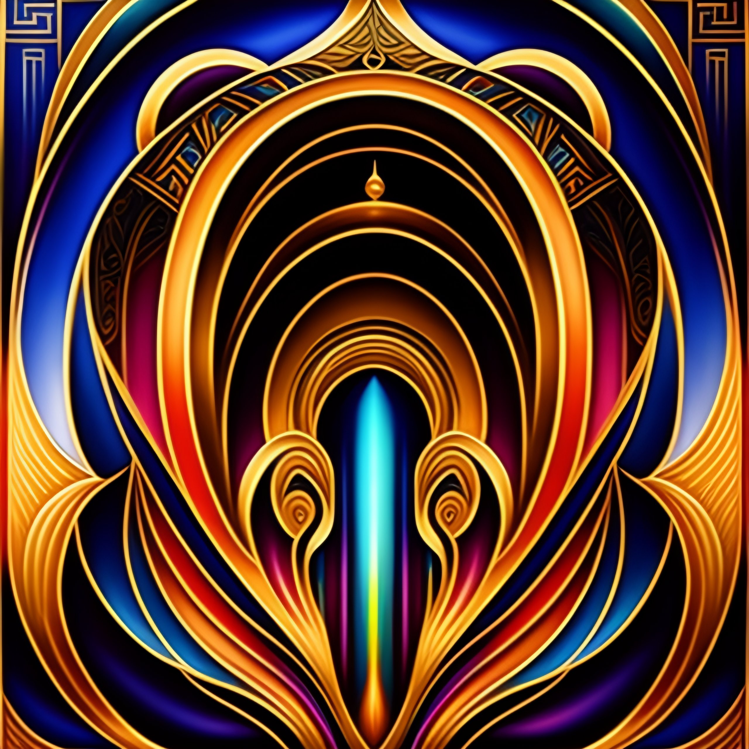 Lexica "art deco" pattern in the style of oil painting visionary art, intricate oil painting