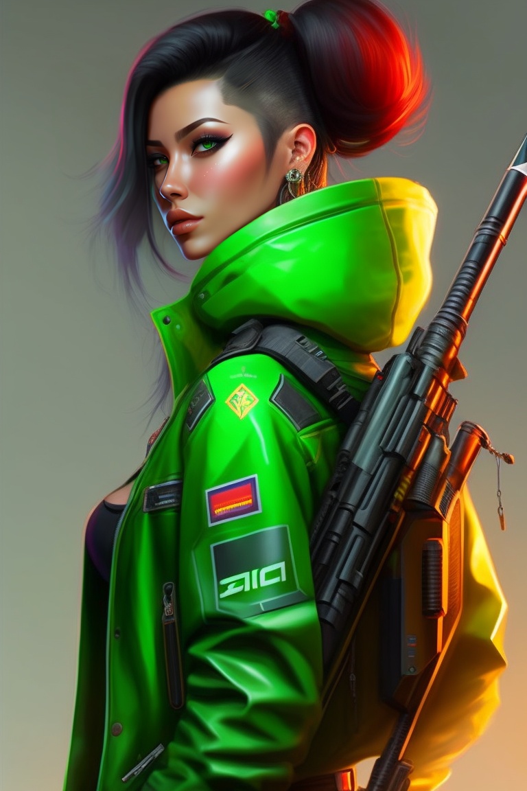 Lexica - Female cyberpunk sniper, feme fatale, dangerous but pretty ...