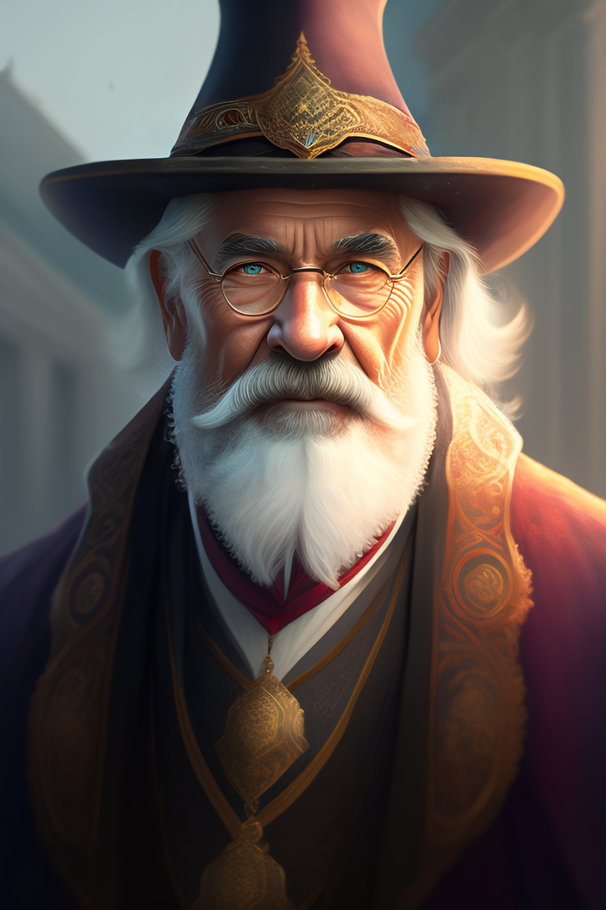 Lexica - Portrait of old male wizard in heightened detail, poised ...