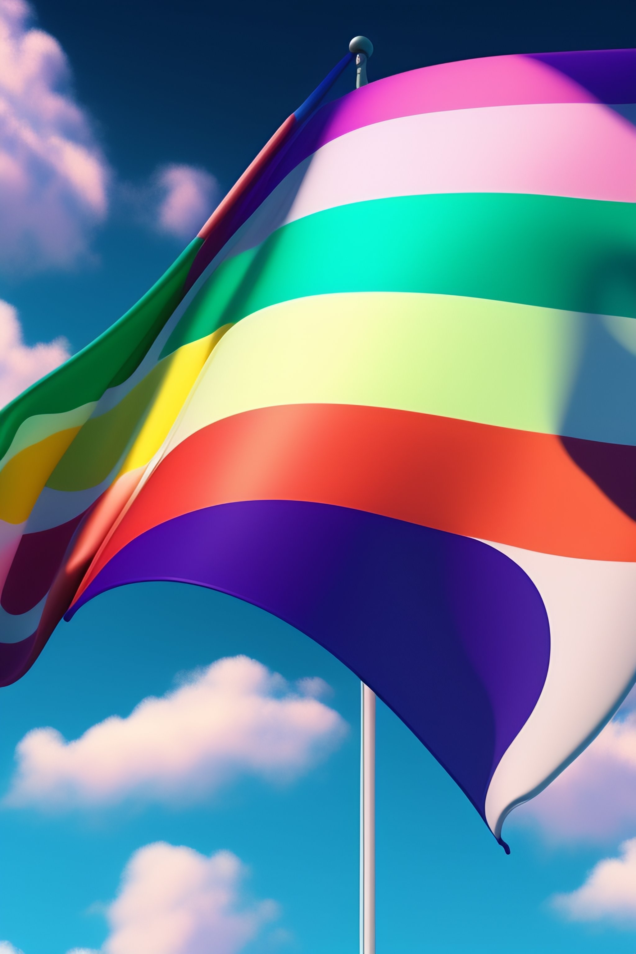 Lexica - A flag with painting on it with a pastel aesthetic, studio ...
