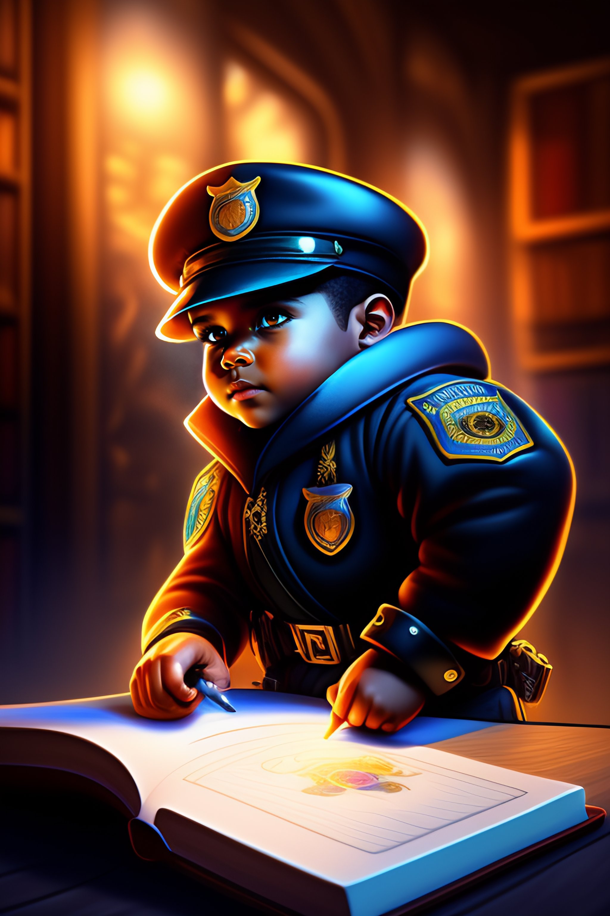 Lexica - A cat dressed as an international police officer with a cartoon  design